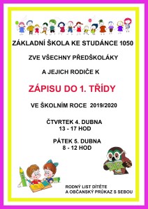 plakát na zápis 2018