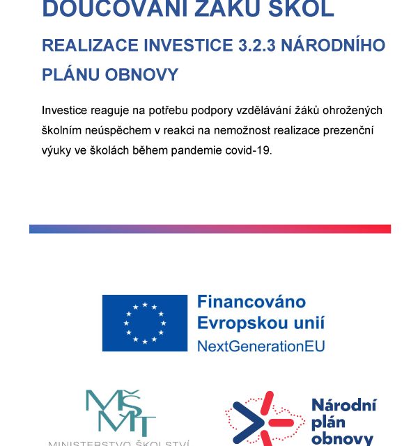 Národní plán podpory – DOUČOVÁNÍ Národní plán podpory – DOUČOVÁNÍ